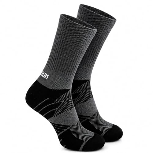 Image of HEELIUM Bamboo Athletic Crew Socks for Men & Women | 3X Tougher & Durable, Ultra Soft & Blister Resistant | Perfect for Gym, Sports & Long Distance Running