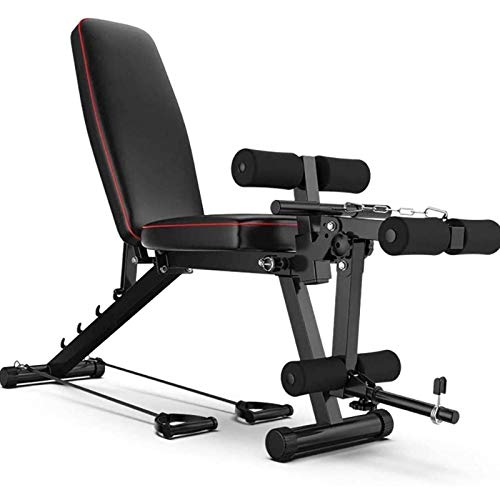 PBDEW Taburete Plegable con Mancuernas, Banco de Ejercicios Multiusos para flexión de piernas, Plegable Ajustable, Banco de Pesas para Levantamiento de Pesas, Banco d