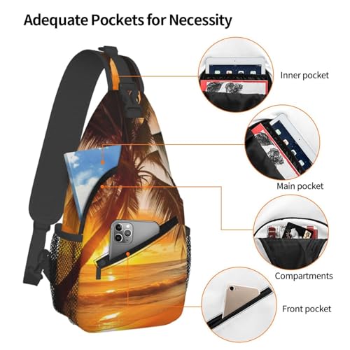 Bolso cruzado negro para pecho estilo sling para hombres y mujeres miniatura 4
