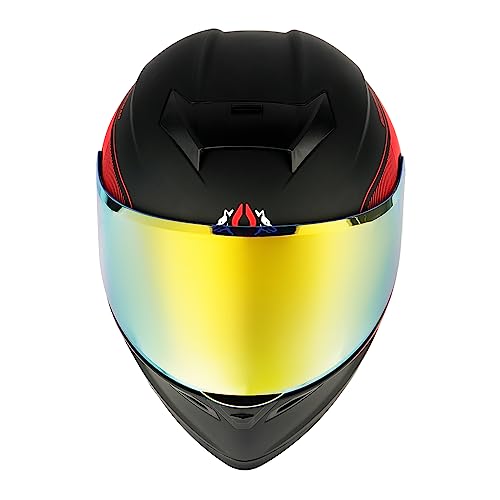 Orthrus DM-MBK-RED-XL Modular Led Full Face Motorcycle Helmet thumb #6