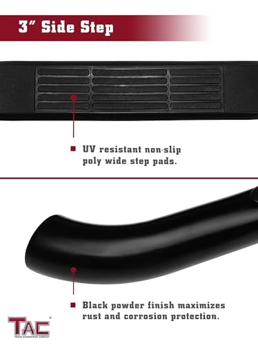 Estribos laterales TAC para Jeep Liberty 2002-2007 3 pulg negro miniatura 2