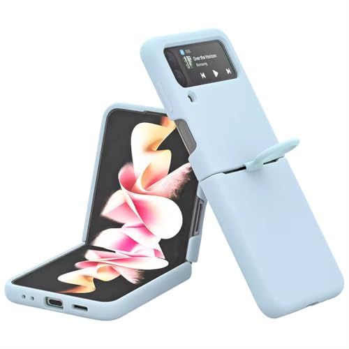 Image of MIDOS Back Cover Compatible with Samsung Z Flip 3 Silicone Case Full Protection Shock Proof Case for Samsung Galaxy Z Flip 3 (Sky Blue)