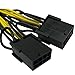 COMeap NVIDIA Graphics Card Power Cable 030-0571-000 CPU 8 Pin Male to Dual PCIe 8 Pin Female Adapter for Tesla K80/M40/M60/P40/P100 4 inches (2-Pack) (10cm)