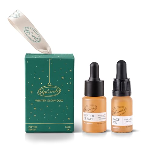UpCircle Winter Glow Duo Peptide Serum and Face Oil Duo Niacinamide Tripeptide + Coffee Oil Boosts Collagen + Elasticity - Vegan + Cruelty-Free