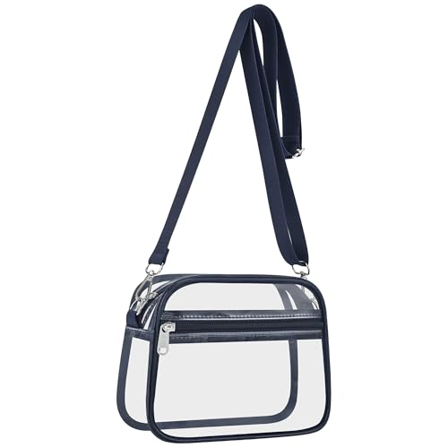 Image of Clear Bag for Stadium Events Clear Sports Fan Handbags Purses with Adjustbale Strap for Concerts Festivals Game Day