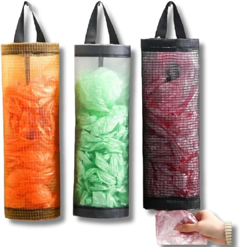 Puxa Saco Organizador Porta Sacolas Plásticas de Cozinha Acessório Prático e Sustentável para Armazenamento Eficiente (Cinza)