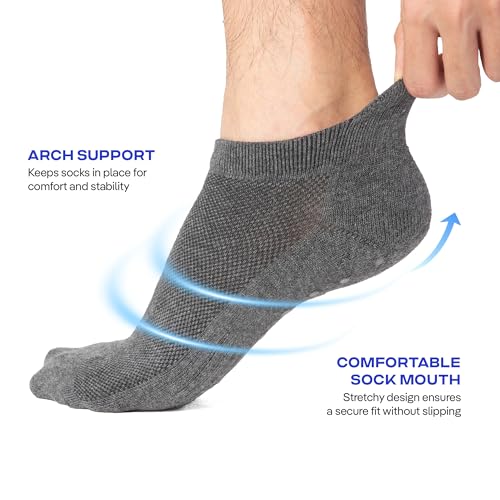 COOLMATE GLOBAL Mens Grip Socks Non Slip Size 6-14, Anti Slip Pilates Yoga Socks for Men with Grips4