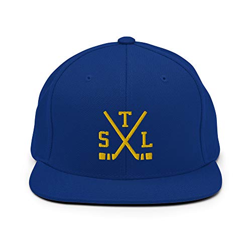 Generic St. Louis Hockey Sticks Retro STL Embroidered Snapback Hat Baseball Cap Royal Blue,Medium
