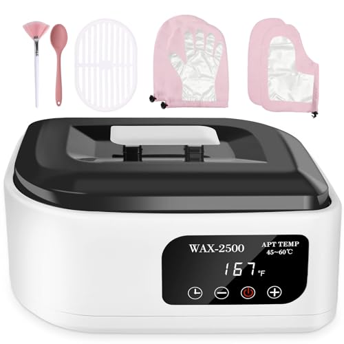 Image of Yofuly Paraffin Wax Machine for Hand and Feet, 3500ml Home Paraffin Wax Bath with Auto-Timer for Arthritis, Professional Nail Salon Paraffin Wax Warmer Nourishing and Moisturizing Kit, White