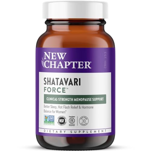 New Chapter Shatavari Supplement for Peri-Menopause & Post-Menopause Support 4x Concentrated Herb Shatavari Relieves Hot Flashes & Night Sweats Balances Womens Hormones - Herbal Sleep Aid* 30 ct
