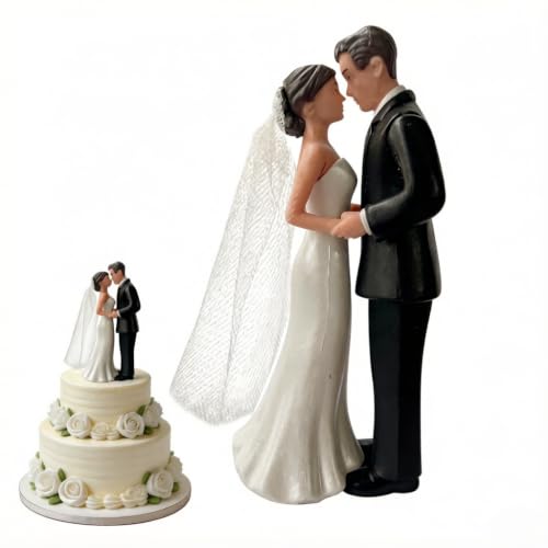 Brautpaar Tortenfigur Mit Sockel, 11cm Hautfarbene Hochzeitstorte Deko Set