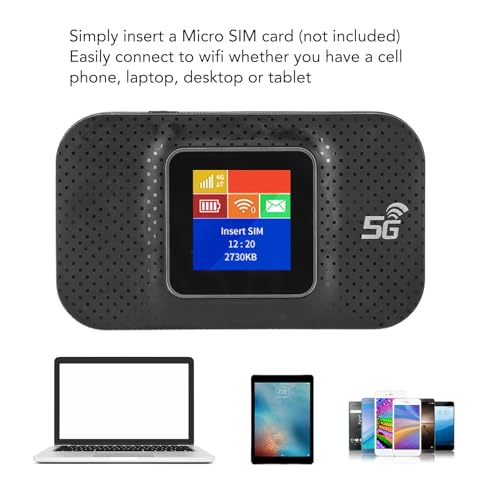 Image of EBTOOLS Mobile Hotspot, 4G LTE Mobile Hotspot with SIM Card Slot, Up to 10 Users, Network Router, Portable Router for Phone Tablet Laptop (Black)