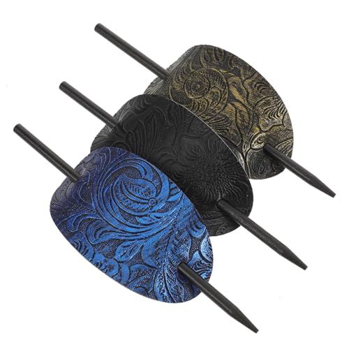 Accesorios vintage de piel sintética para fijar moños sin dañar el cabello largo