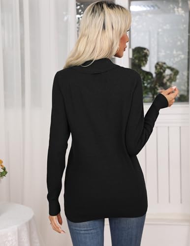 Image of Zeagoo Womens Sweaters Fall Fashion 2025 Long Sleeve Tops V Neck Business Casual Collared Knit Tunic Pullover Outfits