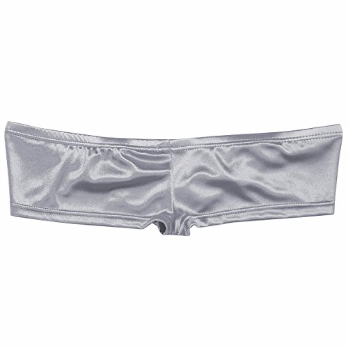 iEFiEL Mens Shiny Cap Cover Bulge Pouch Low Rise Mini Bikini Briefs Lingerie Underwear4