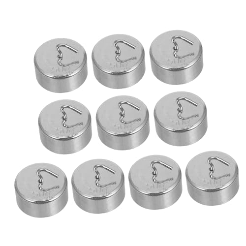 COOLHIYA 10pcs Chrome Plated Metal Calibration Weights for Lab Scale Calibration Hanging Mass Weighing Instrument for Precision Measurement in Laboratory and Industrial Use