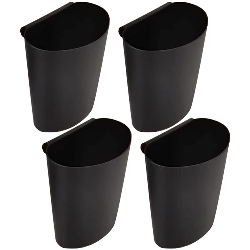 Kichvoe 4pcs Hanging Cup Holder Rolling Cart Accessories Trolley Basket Utility Cart Storage Bins Hanging Flower Pots Make Up Pencil Holder Hanging Buckets Container Black