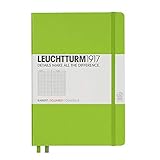 LEUCHTTURM1917 - Notebook Hardcover Medium A5-251 Numbered Pages for Writing and Journaling (Lime, Squared)