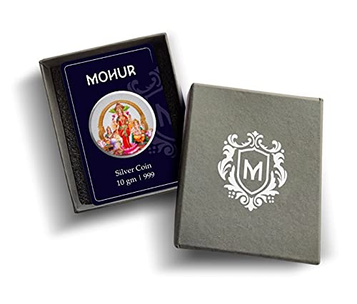 MOHUR Trimurti Laxmi Ganesh Saraswati 10 Gm Silver Coin Coloured (999) Pure Silver - Image 5