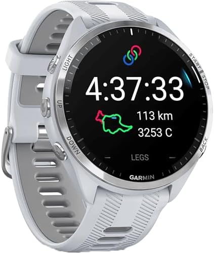 Garmin Forerunner 965 Quarz Smartwatch für Unisex, Whitestone/Pow...