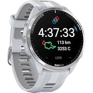 Garmin Forerunner 965 Quartz Smartwatch per Unisex, Whitestone/Grigio Polvere