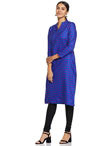 Image of Indigo by Clarks Women's Acrylic Straight Winter Kurta (WK-104 Blue Medium)