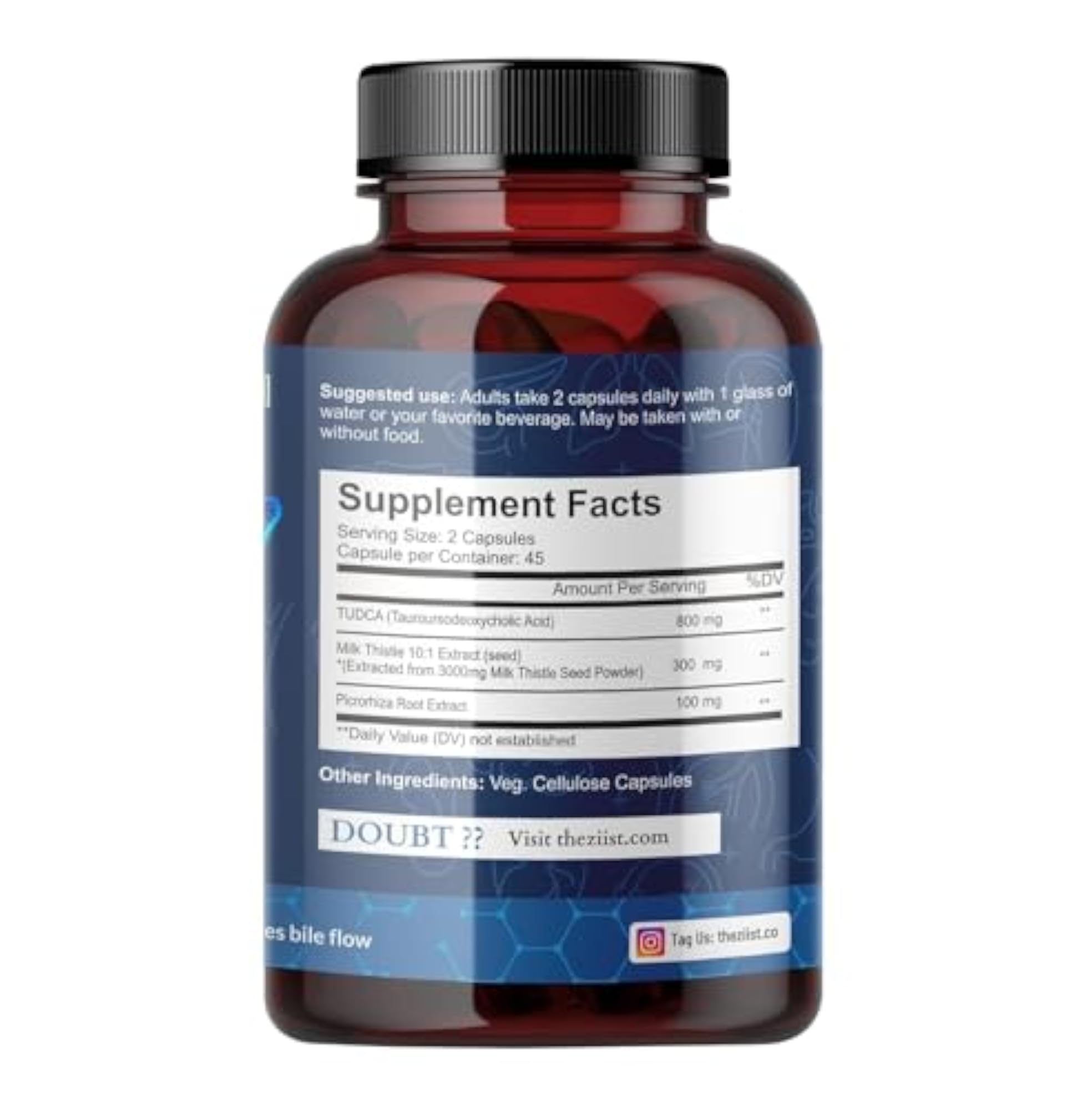 Ziist Tudca with Milk Thistle & Astragalus Capsule for Detoxification