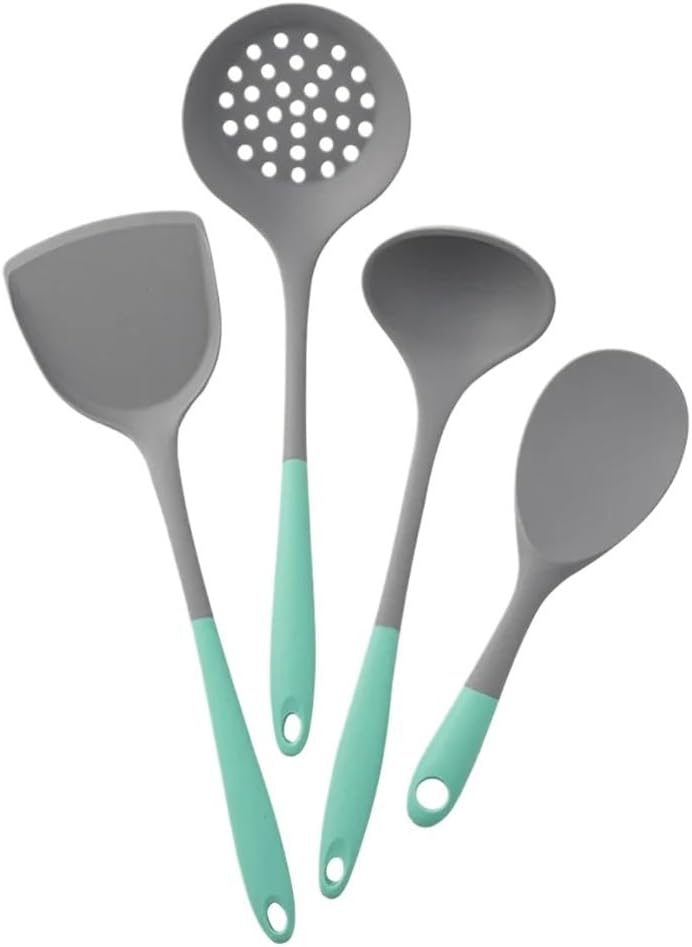 シリコン製調理器具4点セット 耐熱キッチン用品 キッチン用 ノンスティック調理ツールセット スパチュラ シャベル ライススプーン(4