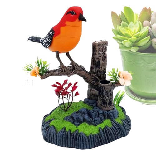 Genérico Electronic Chirping Bird Decoration - 15,2 cm réaliste simulation Pet Bird with Sound for Desk Pen Holder Display, Mignon Ornement for School...