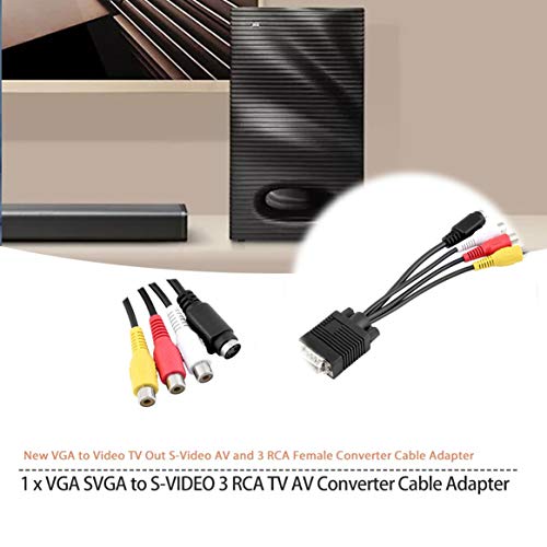 PGIGE Nero 1pc 3 Cavo convertitore RCA femmina