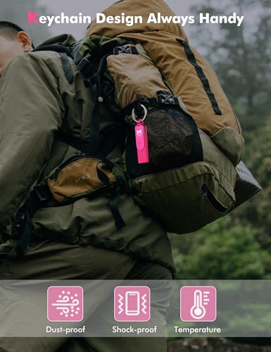 Image of MOSDART 256GB USB 3.2 Fast Speed C and A Dual Flash Drive, exFAT Memory Stick with Keychain and LED Indicator, for iPhone 15,16,17, Android Phone, iPad, MacBook, and Other Laptops, Hot Pink