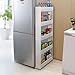 Home-Man Laundry Room Organizer, Mobile Shelving Unit Organizer with 4 Large Storage Baskets, Gap Storage Slim Slide Out Pantry Storage Rack for Narrow Spaces, 4 Tier …