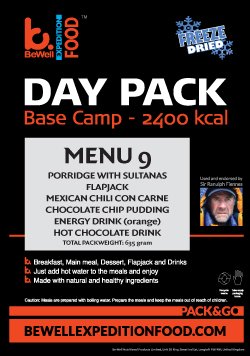 Amazon.com : Base Camp One Day Ration Pack 2400 Kcal MENU 9 ...
