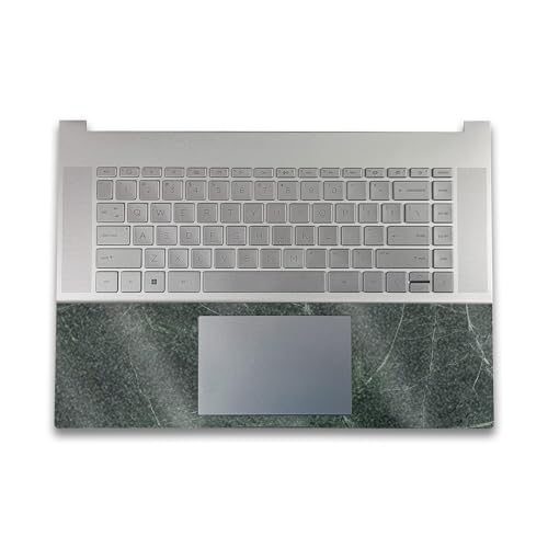 Image of Glossy Glitter Gaming Skin Compatible with HP Envy x360 16 inch (2023) - Green Marble - Premium 3M Vinyl Protective Wrap Decal Cover - Easy to Apply | Crafted in The USA by MightySkins