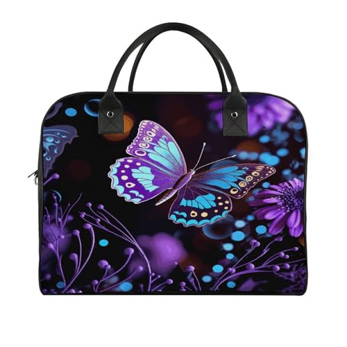 Maletín ligero unisex con diseño mariposas y flores miniatura 3