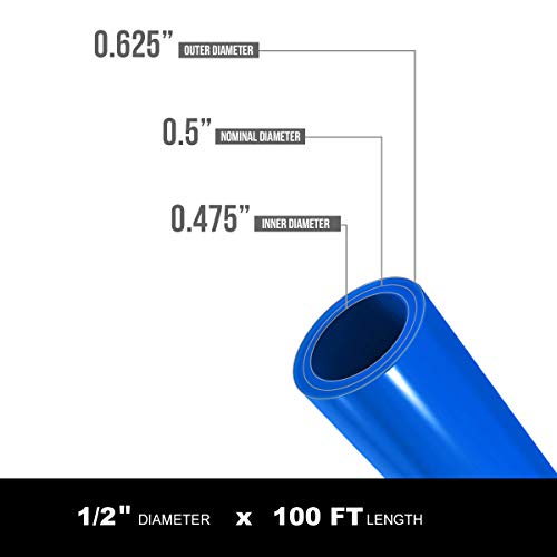 Pex-A Tubing 1/2 Inch x 100 Ft Pex Pipe Coil - Non-Barrier, Blue Px Flexible Water Tubing for Plumbing by SUPPLYGIANT - Image 3