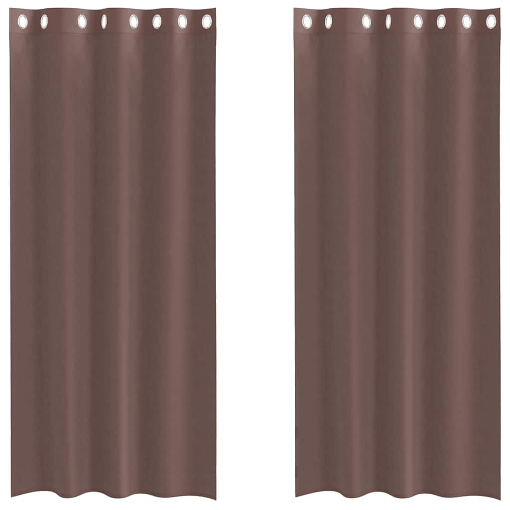 Cortinas de gasa con ojales marrón para salón juego de 2 piezas transpirables de 140x245 cm