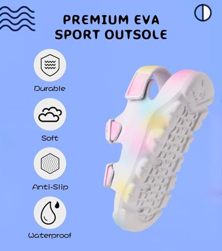 Nedaan Toddler Girls Little Kid Sandals Buckle Adjustable Water Sandal With Hook Loop Back Strap Toddler Size 11 thumb #3