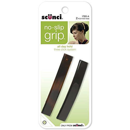 Scunci 1785103A048 No Slip Grip Barrettes Assorted Colors 3 Packs of 2 Count