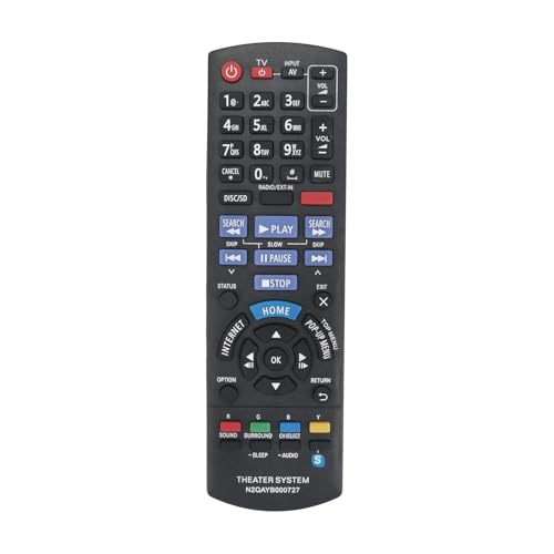 FHGSPQWM Práctico control remoto de configuración simple, textura, fácil operación, perfecto para sistemas de cine en casa, diseño ergonómico ABS