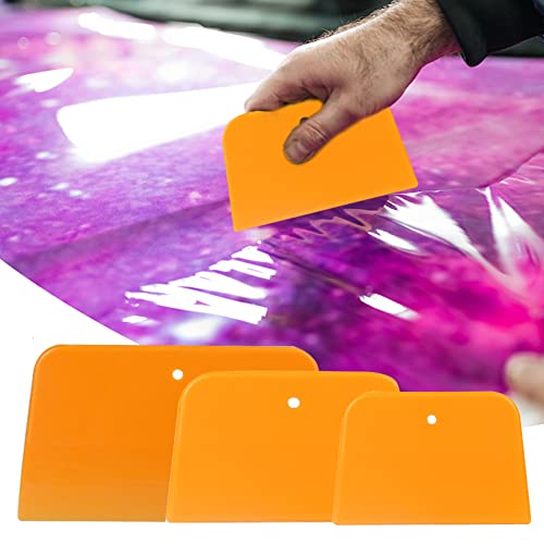 Image of Faddare 15pcs Hard Plastic Body Filler Spreader Caulks, 4 /5 / 6 Inch DIY Craft Paint Auto Body Spreader Car Body Filler Spreader Bondo Spreader Tools(Orange)