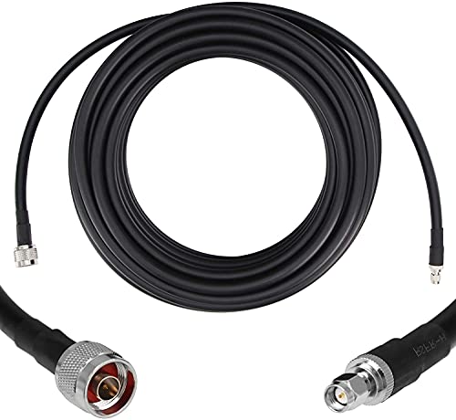 Image of Low-Loss Coaxial Extension Cable (50 Ohm) SMA Male to N Male Connector,Pure Copper Coax Cables for 3G /4G /5G /LTE /ADS-B /Ham /GPS /WiFi /RF Radio to Antenna or Surge Arrester Use (Not for TV) (1.5 ft)