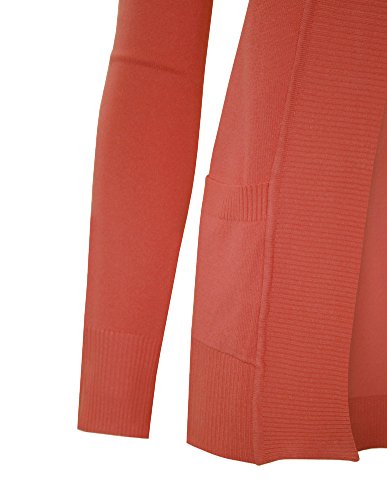 Image of Cielo Women's Solid Basic Open Front Pockets Knit Sweater Cardigan