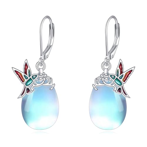 Image of TIGER RIDER Bee /Butterfly /Scorpion /Cactus /Leaf /Beetle 925 Sterling Silver French Clasp Leverback Earrings Amber /Crystal /Citrine /Moonstone /Obsidian /Jade /Rose quartz Pendant Jewelry Gift for Women
