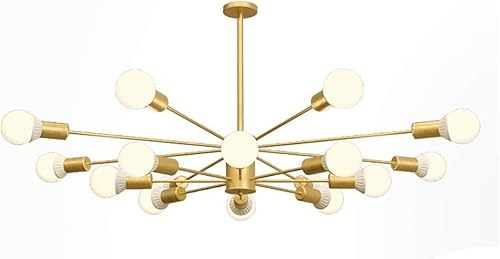 Chandelier, 16 Cg Xv[gjN VfA ^Jdグ - qCg O[uVƖ rO[ Xg E27 AƖɑΉ(Golden,16 head)