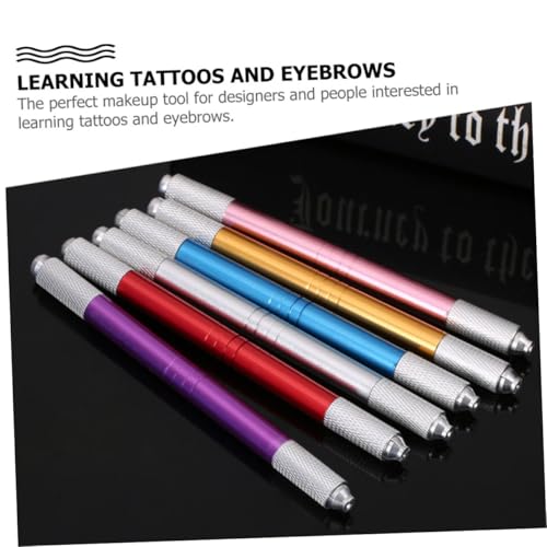 Lápiz para tatuajes de cejas manual de aleación de aluminio para micropigmentación de 7 piezas 5