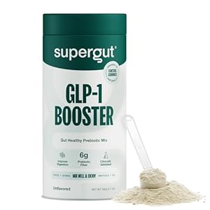 Supergut Gut Healthy GLP-1 Booster – High Fiber GLP-1 Supplement Powder for Women & Men – Sugar-Free Drink Mix for Gut Health (20 Servings)
