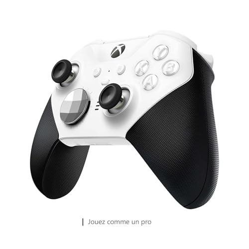Xbox Manette Sans Fil Elite Series 2 Core (Blanc) – Contrôleur Réglable pour Xbox One/Series X|S et PC, D-Pad Élevé, Bou
