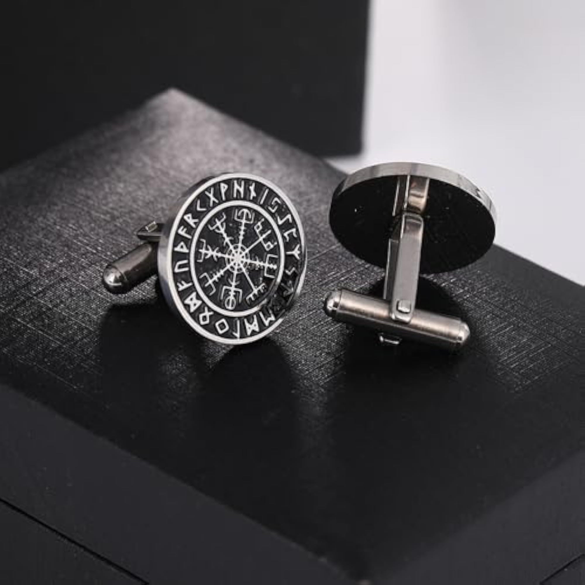 Vegvisir Compass Men's Cufflinks, Viking Design
