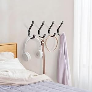 Large Wall Hooks for Hanging CoatBackpack 54 Huge 40LBS Heavy Duty Hanger Wall Mount Screw in for Towel Closet Robe Bag Outdoor Black 4 Pack